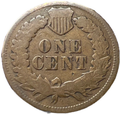 1875 Indian Head Cent Good - Very Good Average Circulated Condition Bronze Penny