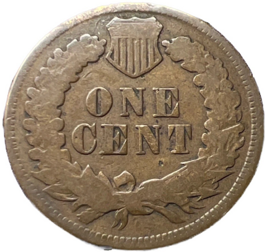 1875 Indian Head Cent Good - Very Good Average Circulated Condition Bronze Penny
