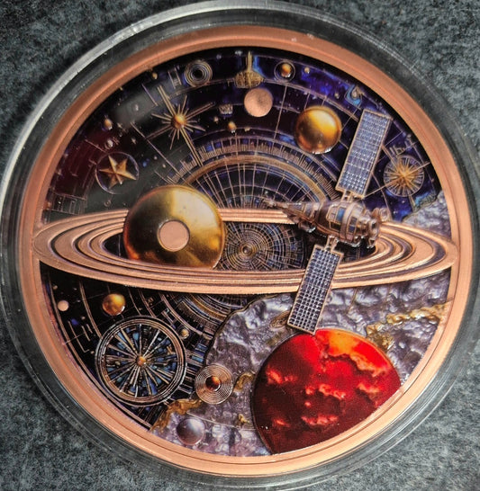 10 Oz AVDP .999 Copper Coin Gateway Explorer Universe Colorized Limited Mintage