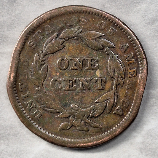 1840 Braided Hair Large Cent N-2 Small Date Over Large 18 Red Book Variety Fine