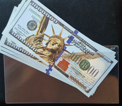 * Golden Statue Of Liberty Lot of (5) -1,000,000 Novelty Million Dollar Bills