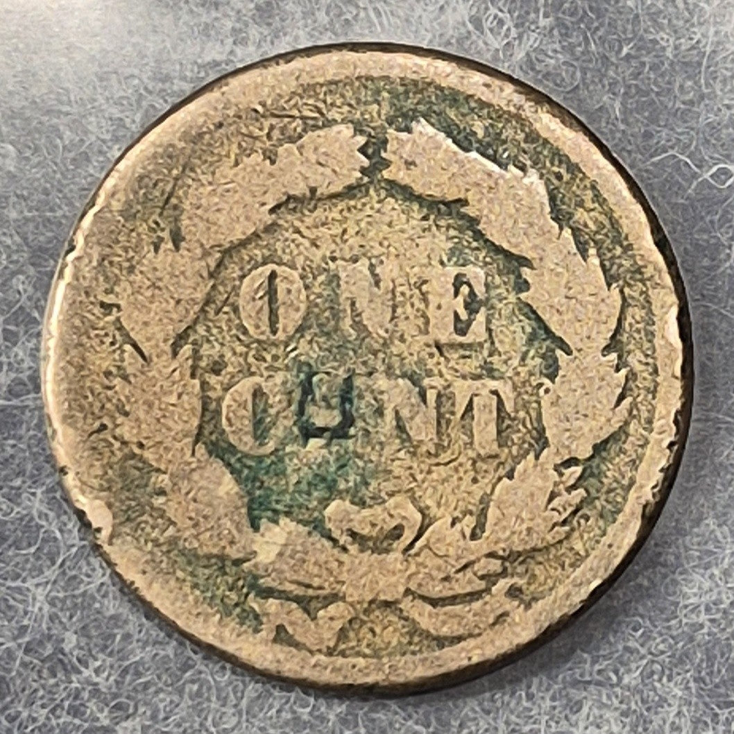 1859 Indian Head Cent 1C Copper-Nickel AG About Good Details First Year