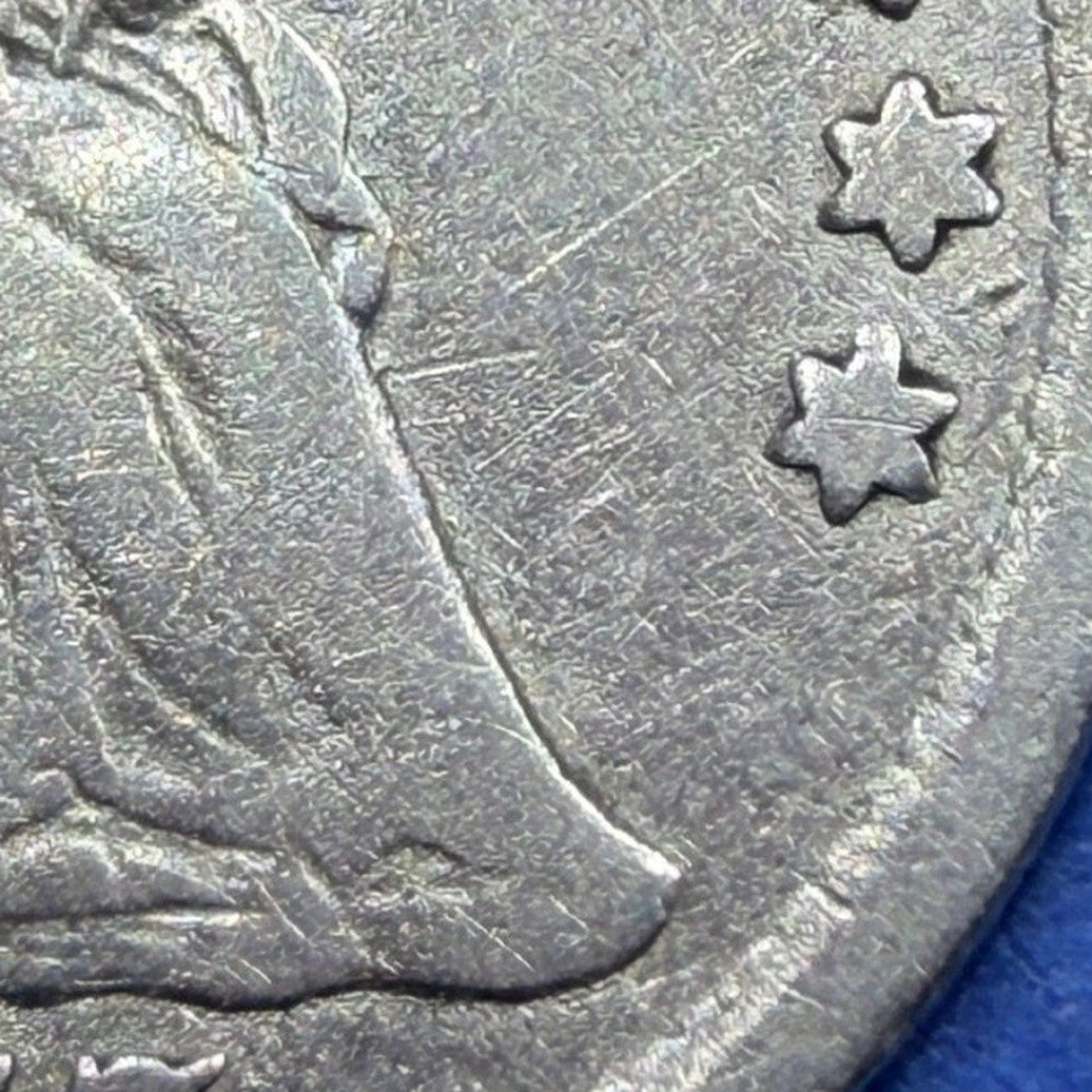 1857 Seated Liberty Half Dime H10C VG-F 90% Silver Toned Pre Civil War Type Coin