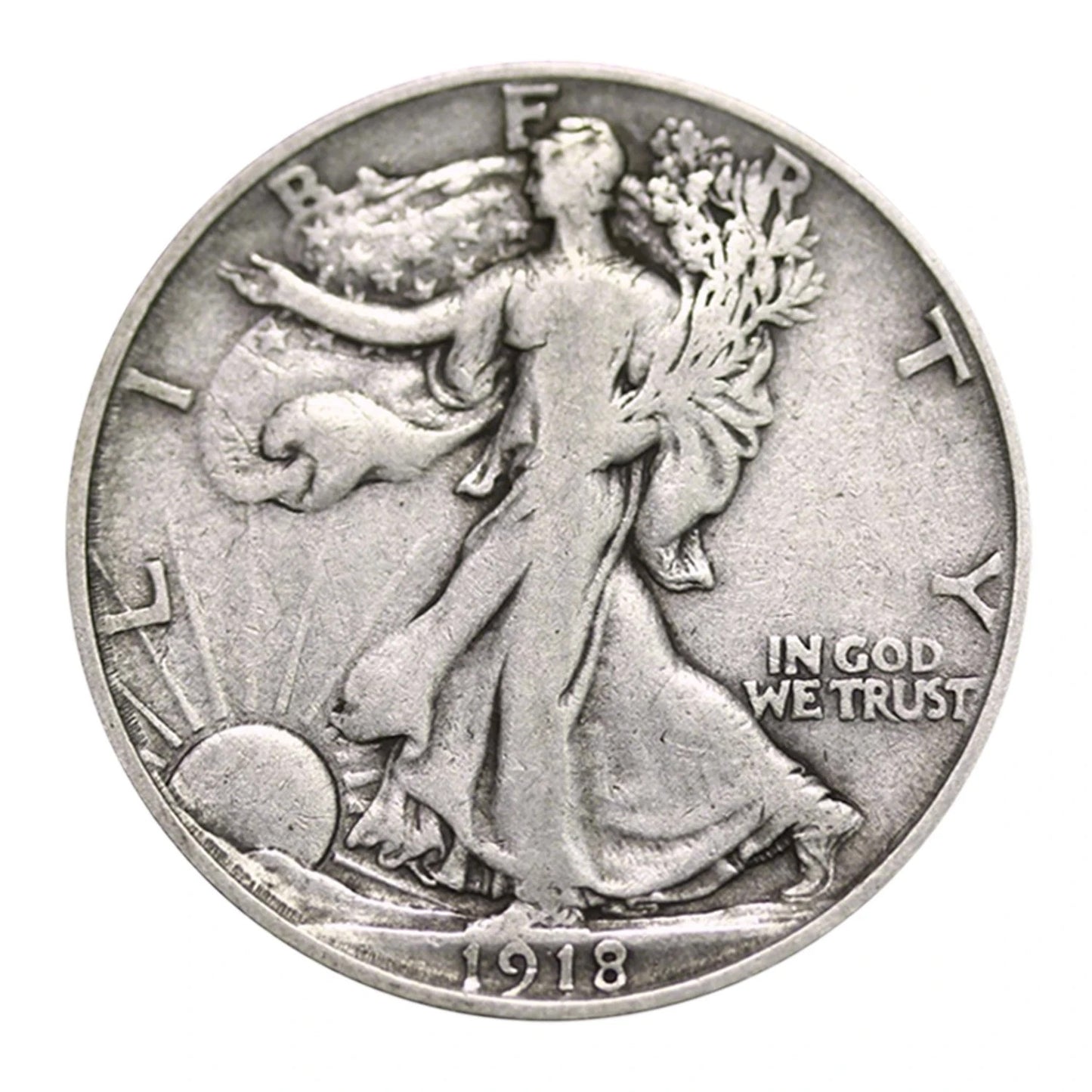 $1 Face Value 90% Silver Walking Liberty Half Dollar (Two Coins) G - VG Features