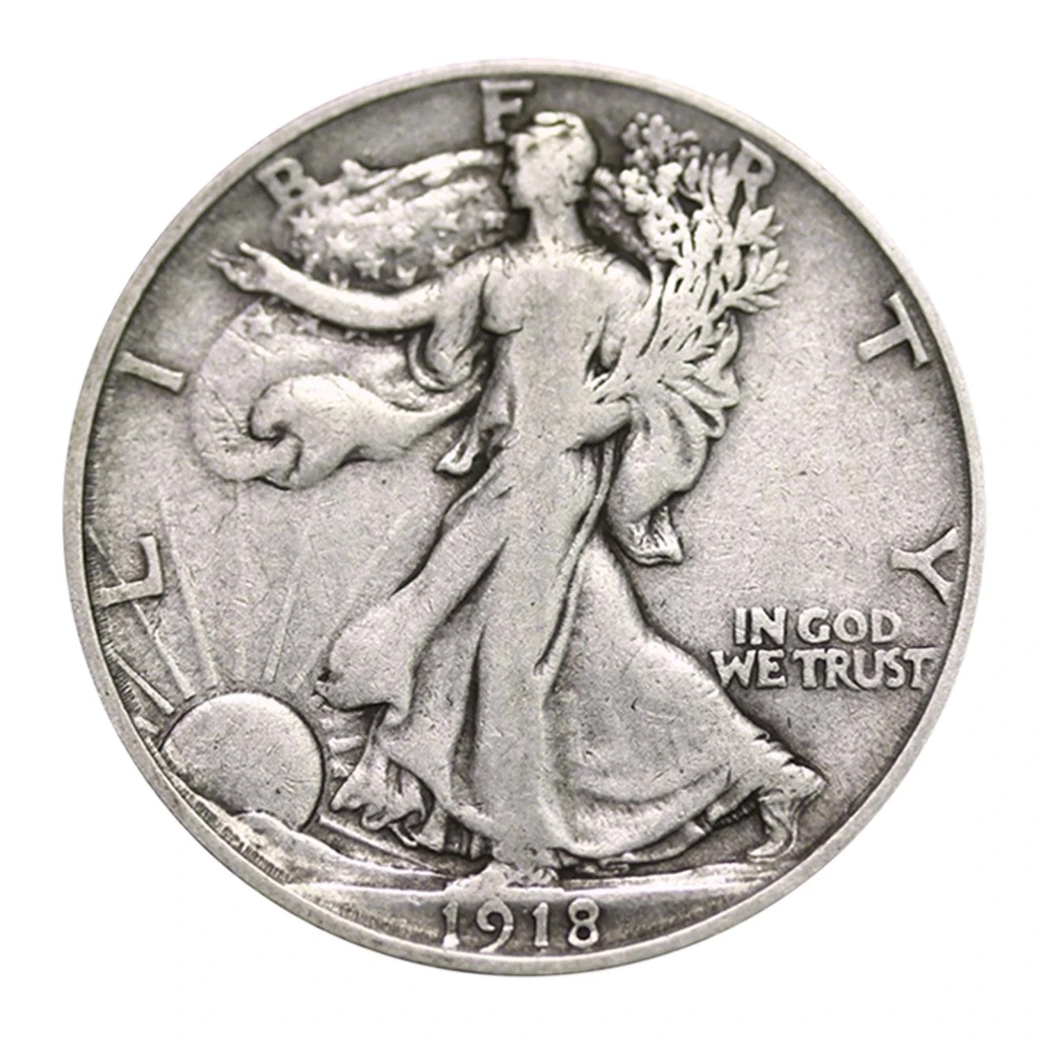 $1 Face Value 90% Silver Walking Liberty Half Dollar (Two Coins) G - VG Features
