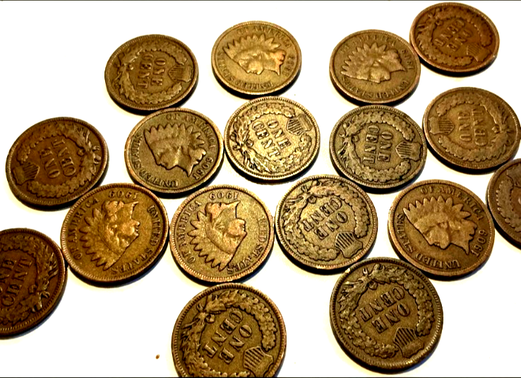 ✅ 1909 First & Last 2 Coins - Lincoln Wheat & Indian Head G-F Average Circulated