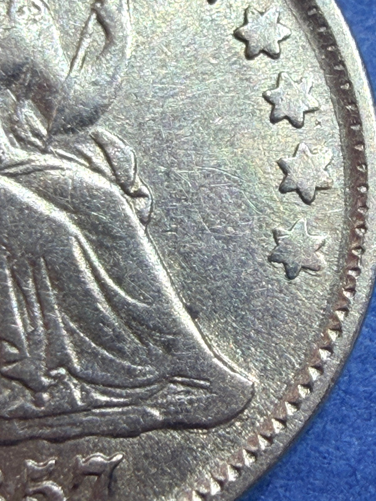 1857 Seated Liberty Half Dime H10C AU About Unc 90% Silver Pre Civil War Coin