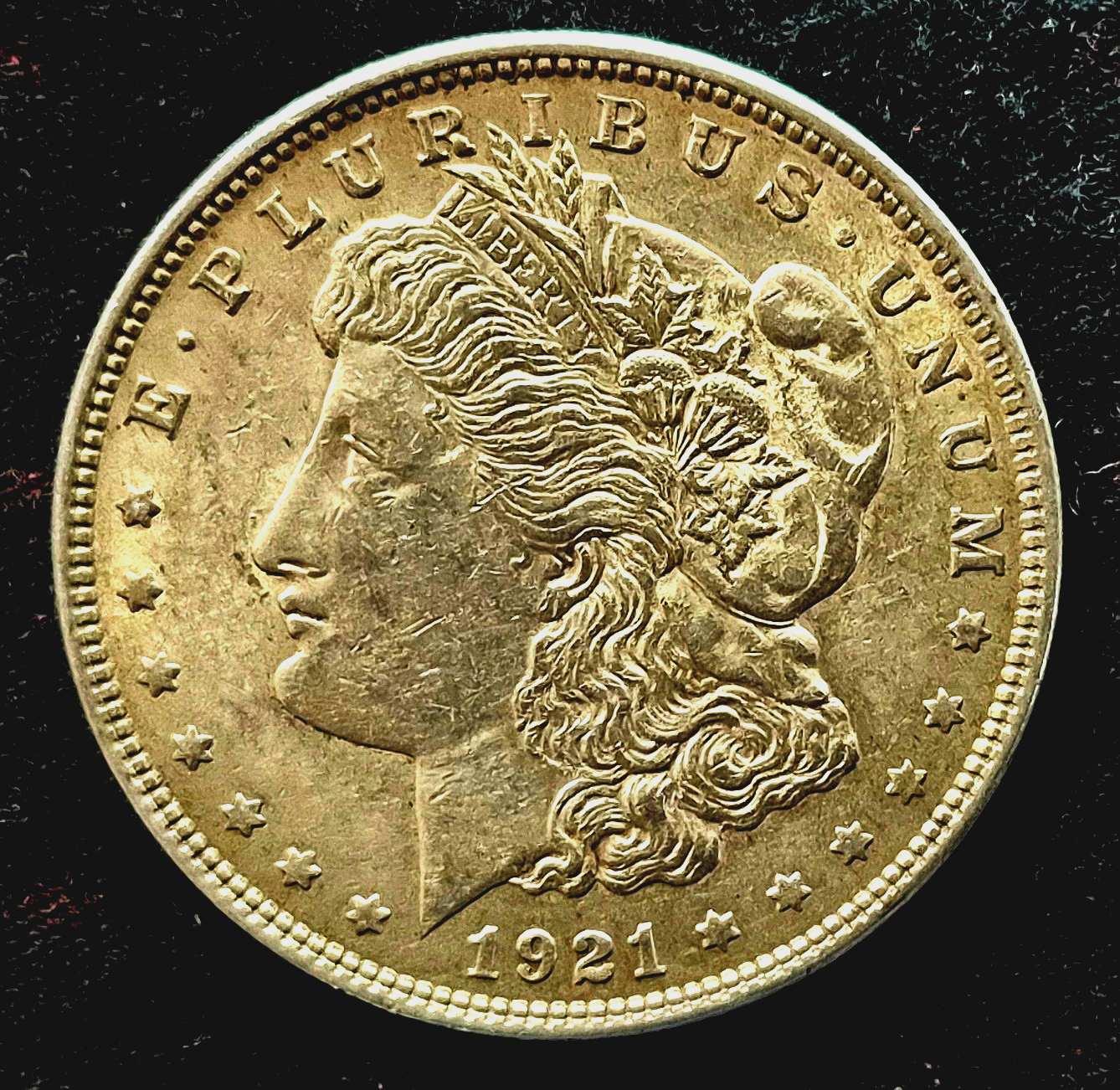 1921 Morgan Silver Dollar Normal & Wide Reed Set, Top 100, Toned AU+/MS Features