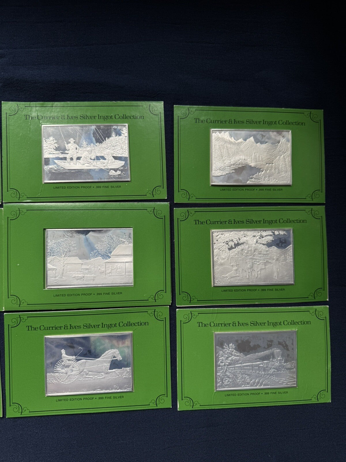 33.33 ozt .999 Fine Silver The Currier & Ives Silver Ingots 1038.G Franklin Mint