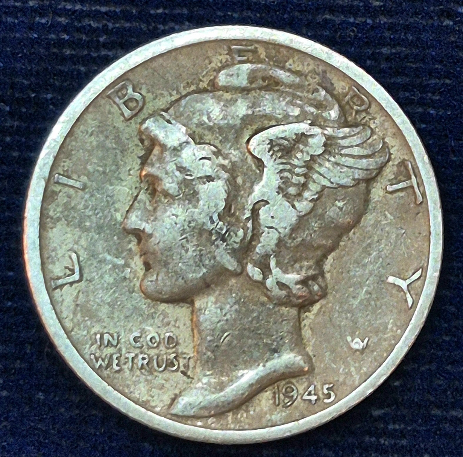 1945-S ~RARE MICRO S MINT MARK~ Mercury Dime ~ VF-XF Features 90% Silver 10C