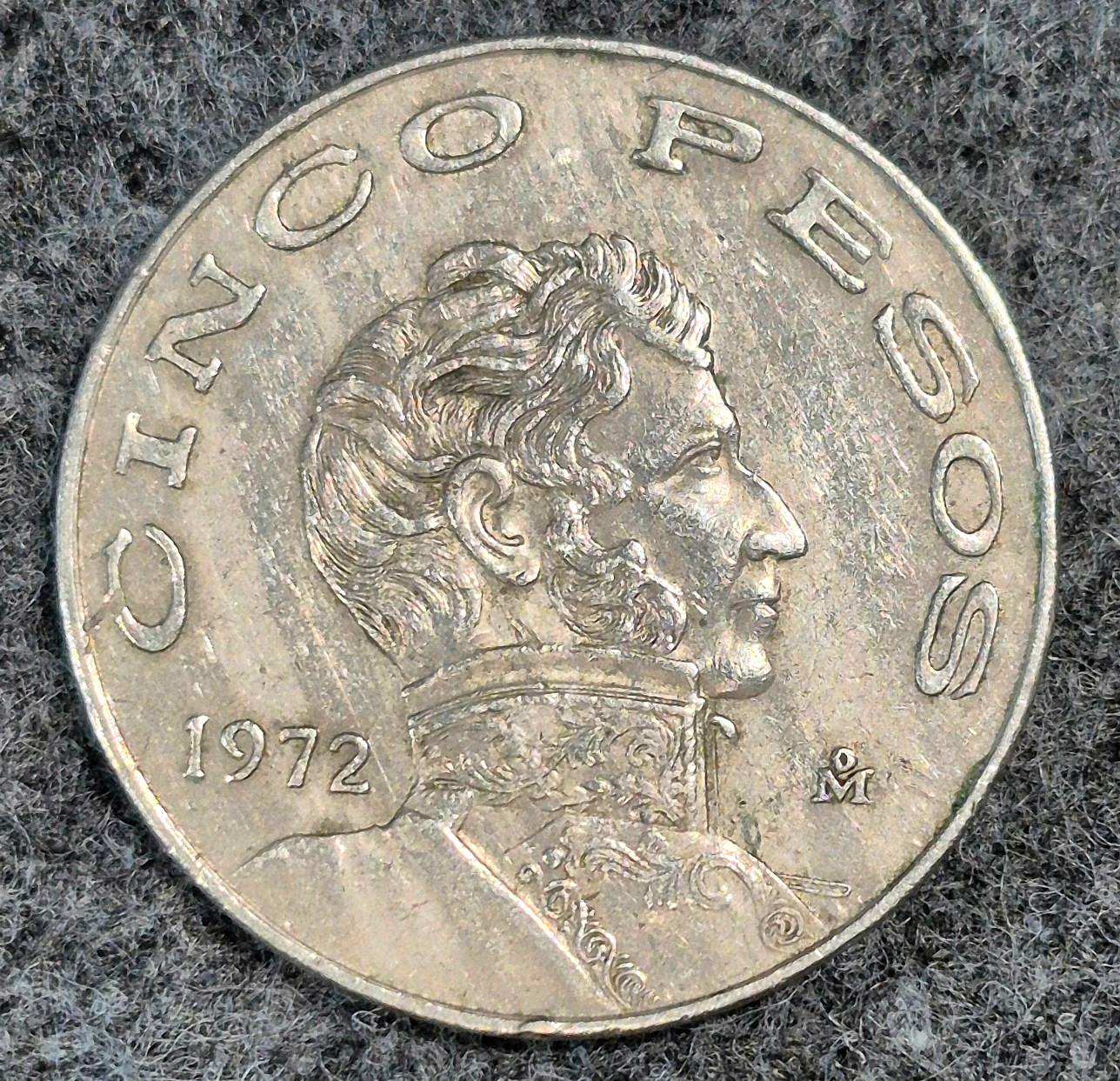 1972 Mexico Cinco 5 Five Pesos - Mexican Copper Nickel World Coin