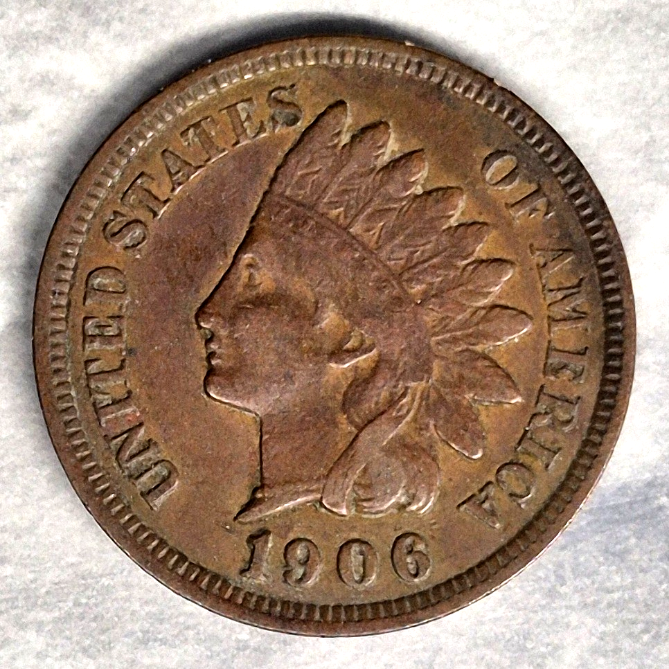 1906 Indian Head Cent Penny 1C VF Very Fine Bronze Philadelphia Antique US Coin - view 3
