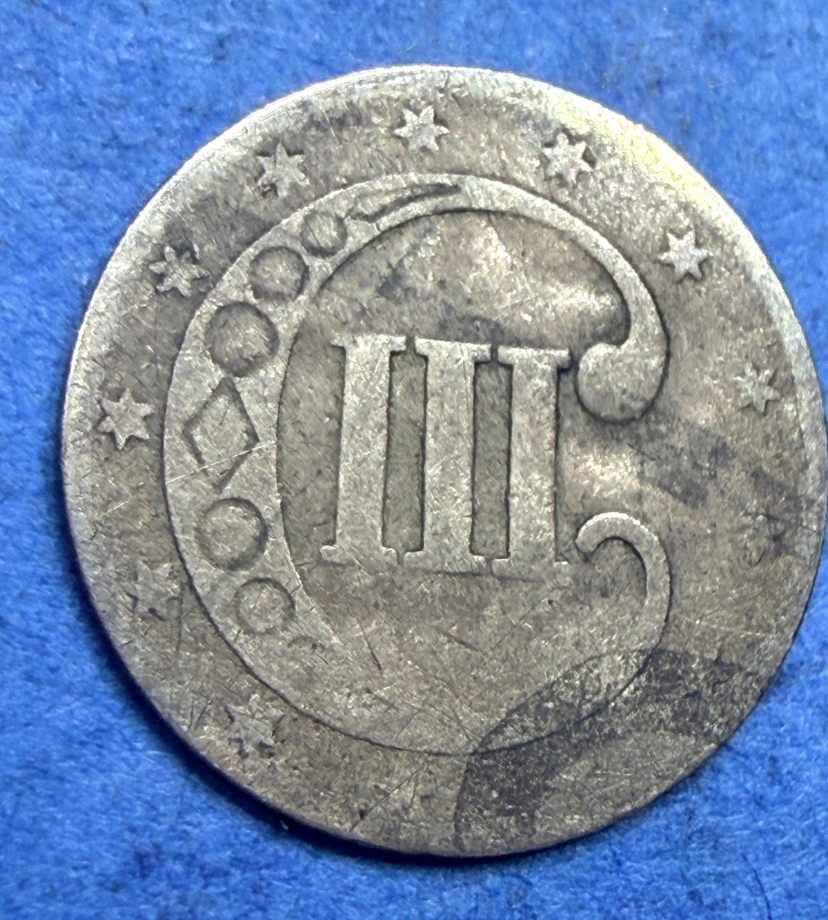 1852 Three Cent Silver Trime 3CS G Good Type 1 Pre Civil War US Smallest Coin