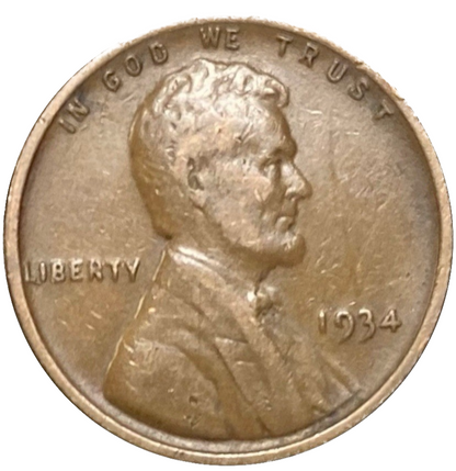 🔥 1934 P Lincoln Wheat Cent Good - Very Good (G-VG) Condition Copper Penny 1c