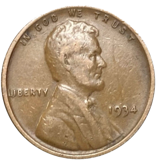 🔥 1934 P Lincoln Wheat Cent Good - Very Good (G-VG) Condition Copper Penny 1c