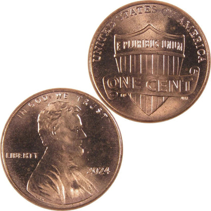 2024 P Lincoln Shield BU Brilliant Uncirculated 1C From 🔥 Philly Bank Roll🔥