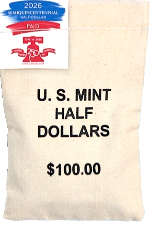 2026 SemiQuincentennial Enduring Liberty BU Half Dollar P&D 2 Coins Frm Mint Bag