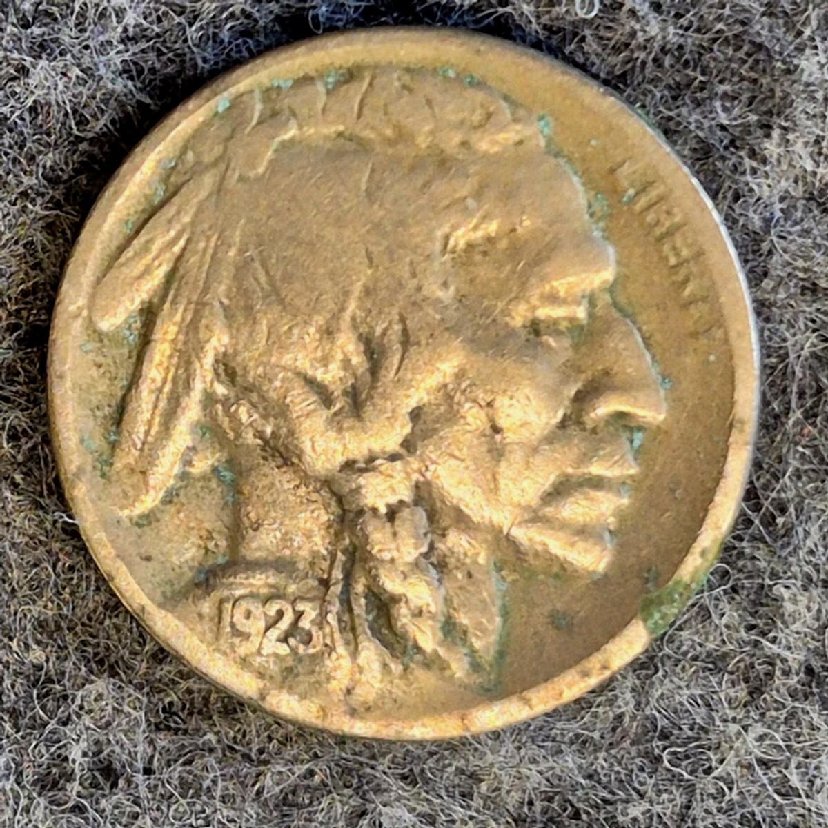 1923-S Buffalo Nickel VF Very Fine Semi-Key Date San Francisco Mint 5C Raw