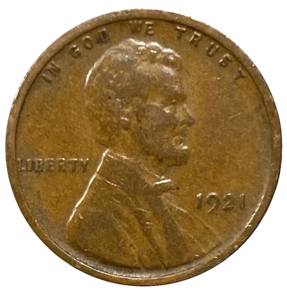🔥 1921 P Lincoln Wheat Cent Good - Very Good (G-VG) Condition Copper Penny 1c
