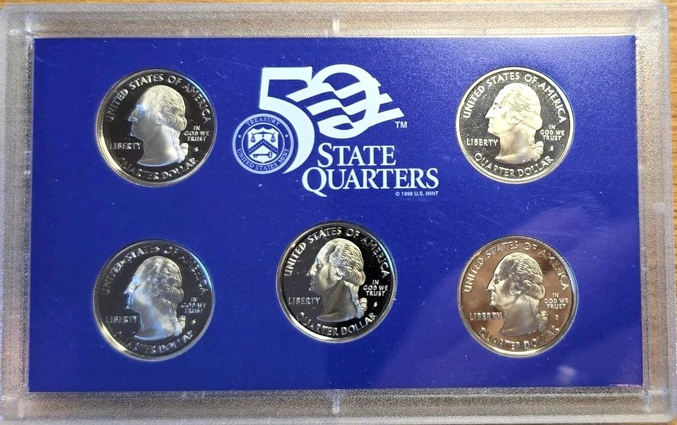 United States 5-piece Proof Set 2008 U.S. Mint 50 State Quarters Proof 25C