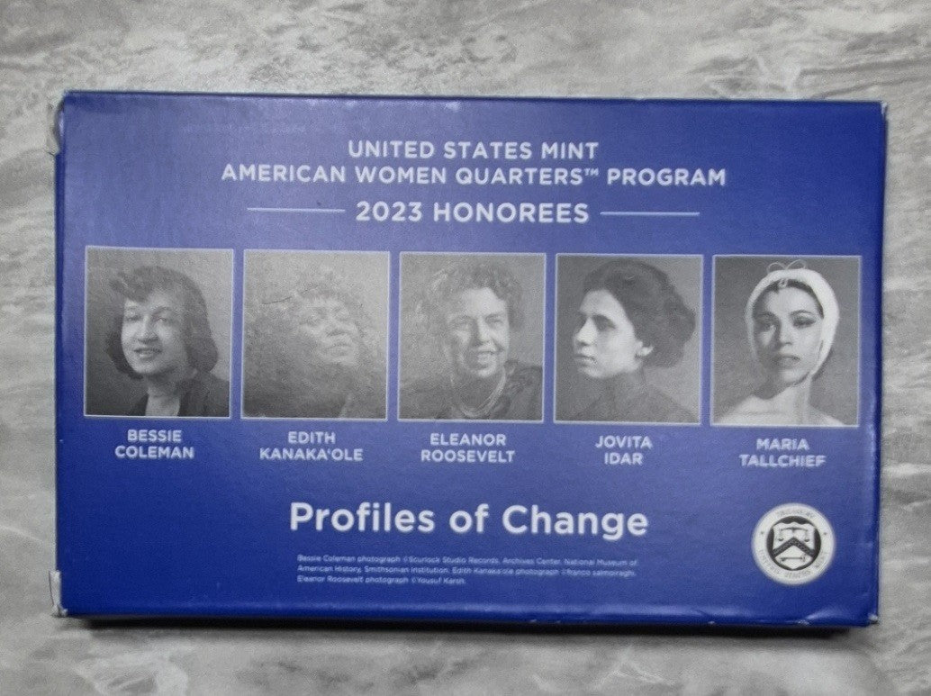 2023-S American Women Quarters Proof Set 5 Coin Bessie Coleman Roosevelt OGP COA