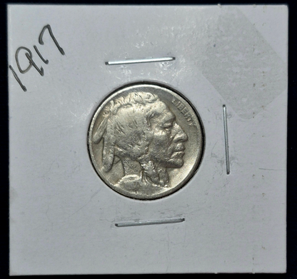 1917 Buffalo Nickel Nice G-VG Features Faint Date Partial Horn Better Date