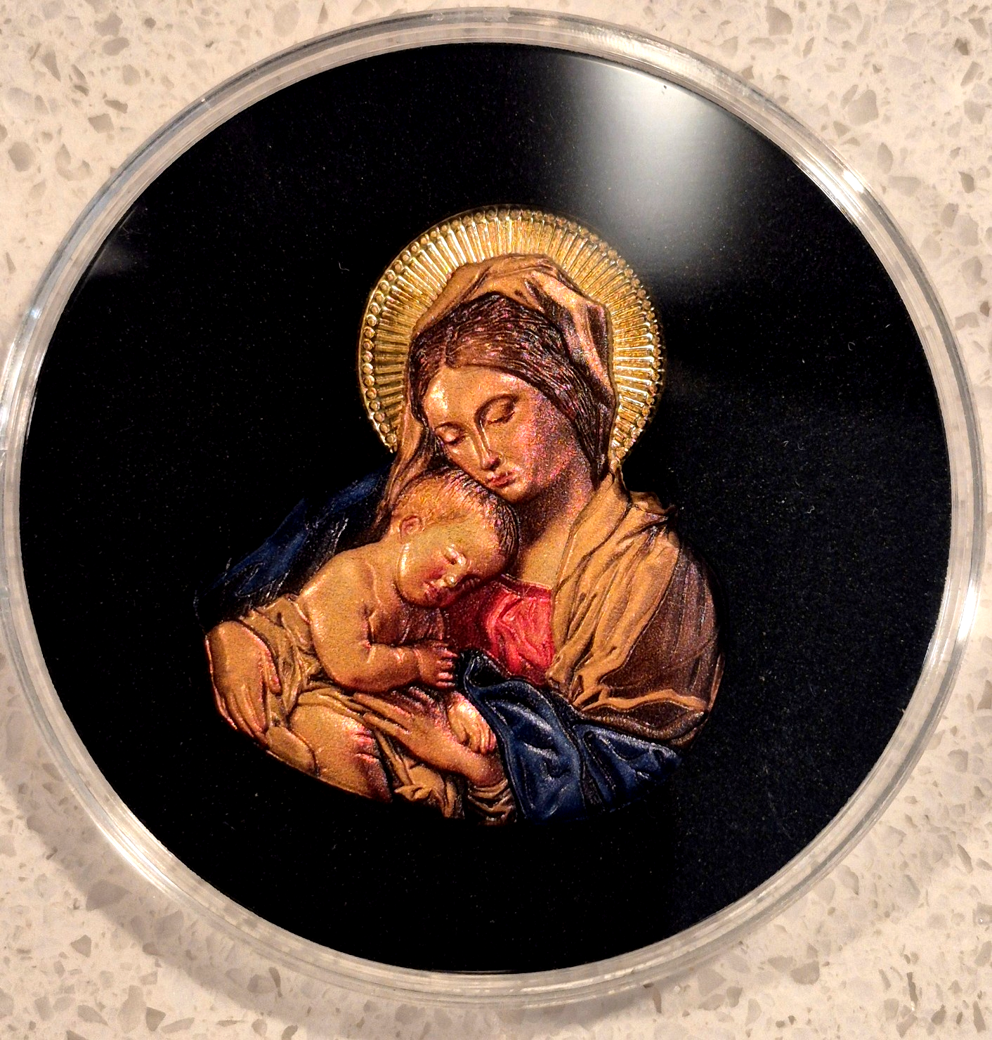 2021 Ghana Madonna &Child CuNi Colorized BU GH¢2 Coin GEM BU  { 1 of Only 1,500}