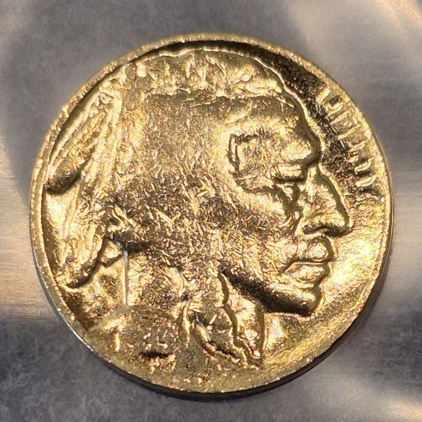 Gold Plated Gilded 1935-D Buffalo Nickel Denver Mint 5C Indian Head Novelty Coin