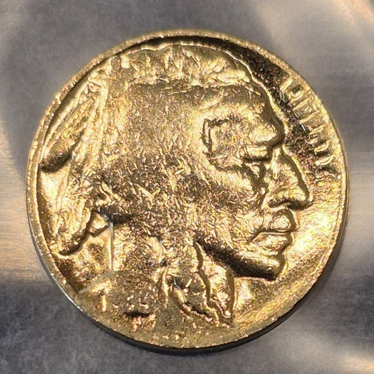 Gold Plated Gilded 1935-D Buffalo Nickel Denver Mint 5C Indian Head Novelty Coin