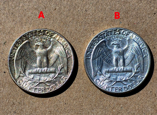 (2)1950-P GEM BU Washington End Coins OBW US Treas 90% Silver Quarter TONE ALERT