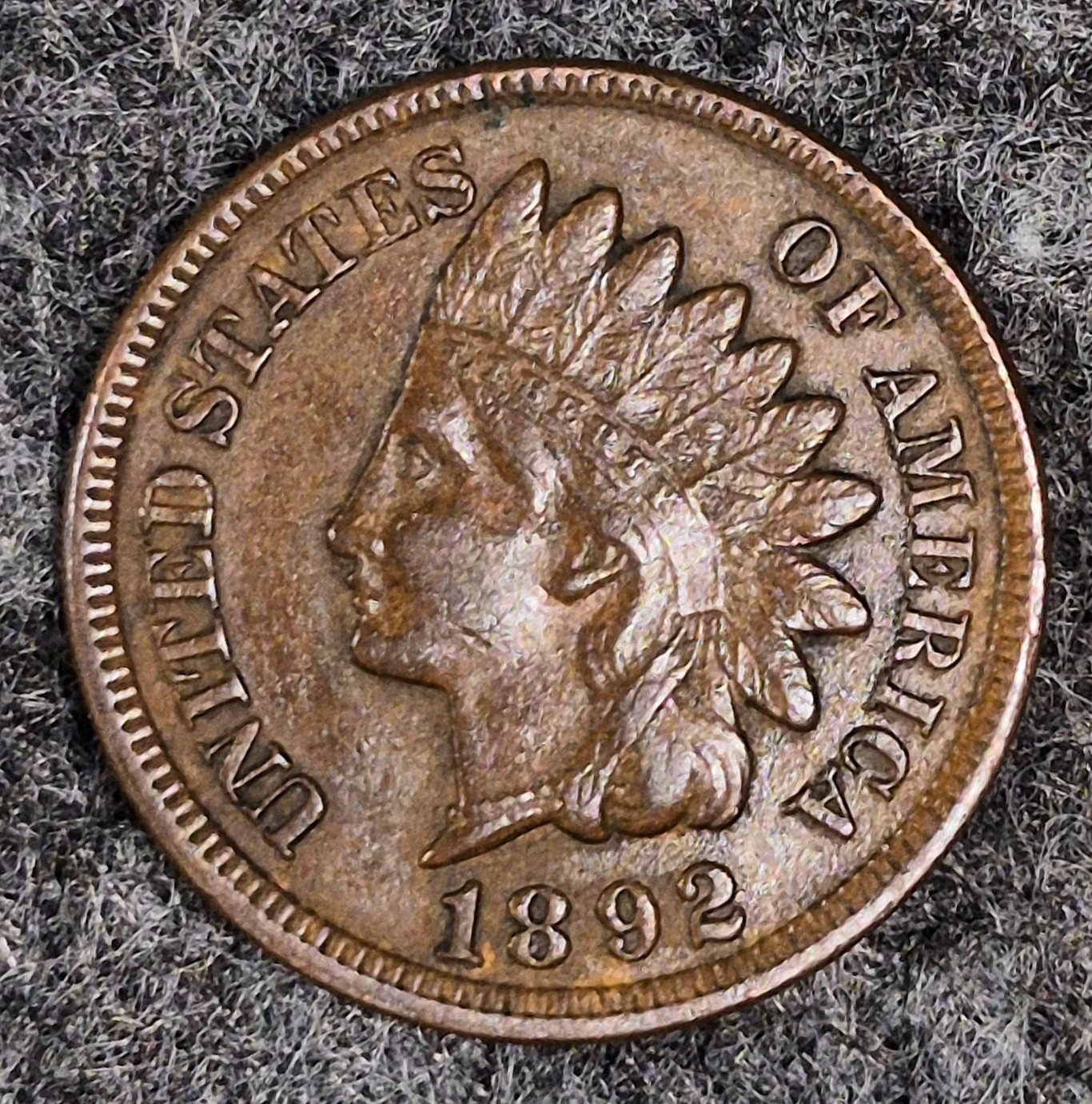 1892 Indian Head Cent Choice Crisp AU Features High Grade Coin Shown  1C