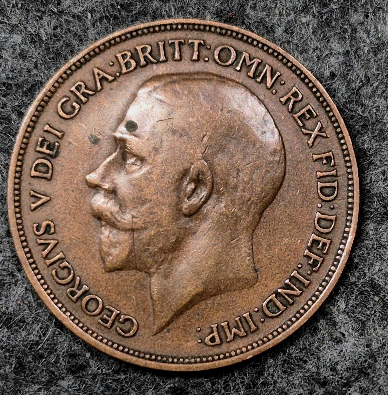 1915 UK GREAT BRITAIN XF ONE PENNY COIN KM#810
