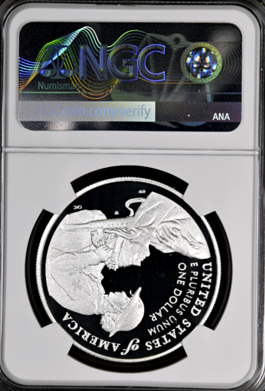 💜2022 W Colorized Purple Heart Silver Dollar NGC PF69 Ultra Cameo First Release