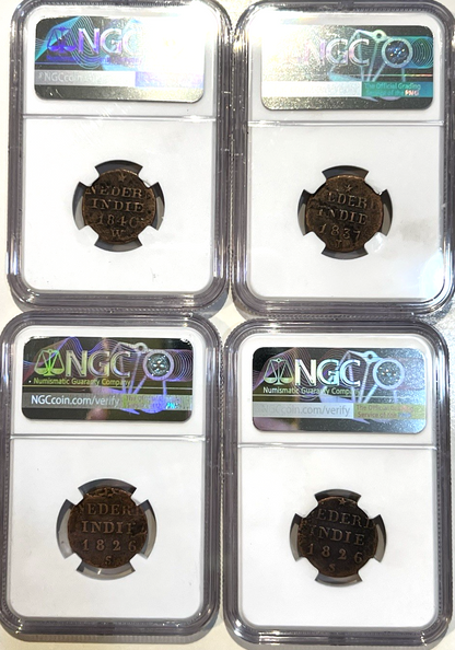 {LOF of 4} Willem I Fractional Stuiver Genuine NGC Coins 1814-1836