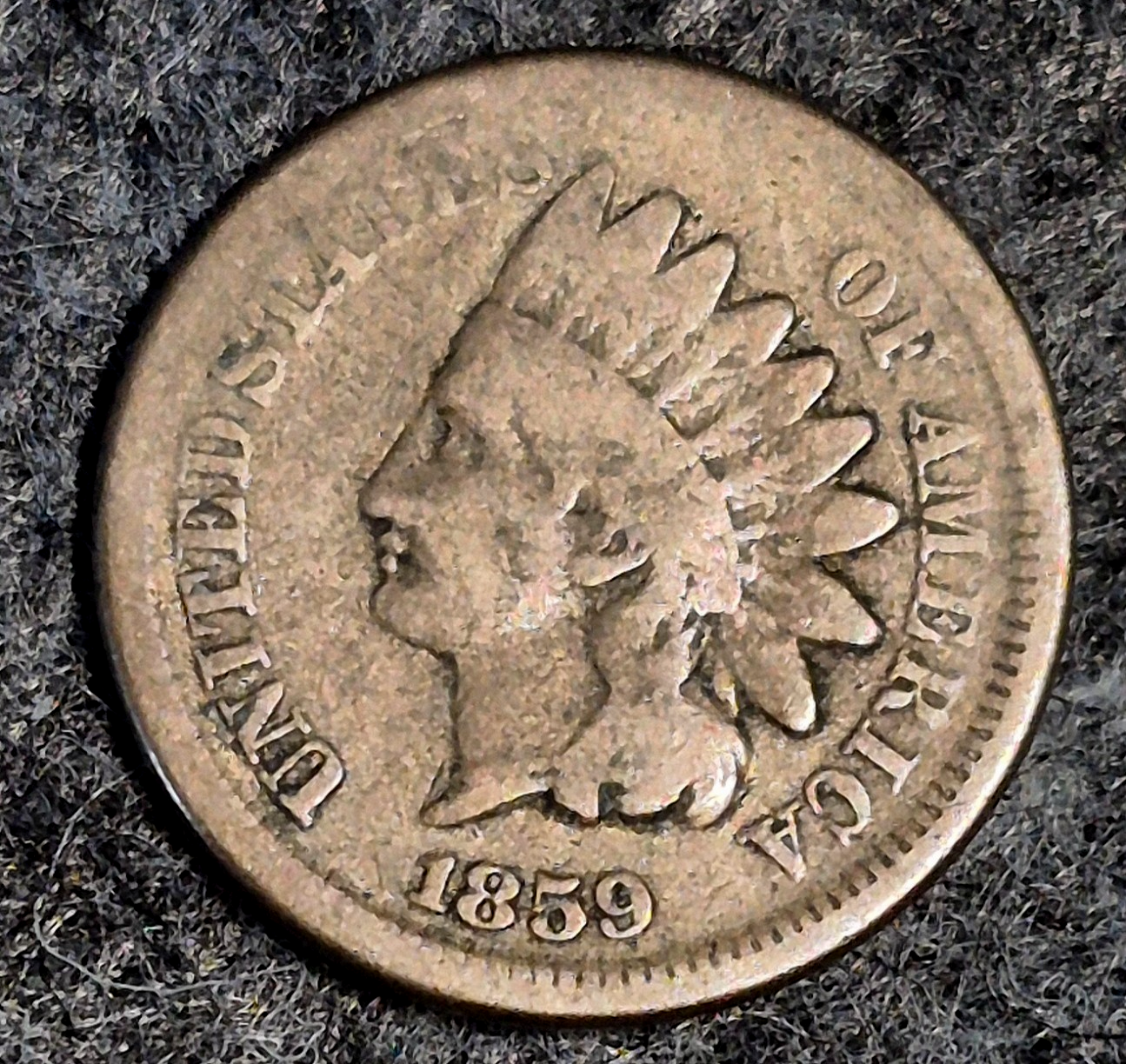 1859 Indian Head Cent First Year Good+ Features Laurel Wreath Reverse Coin Shown
