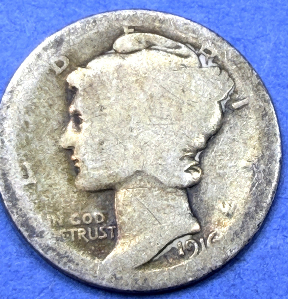 1916 Mercury Dime 10C First Year of Issue 90% Silver G Good Philadelphia Coin