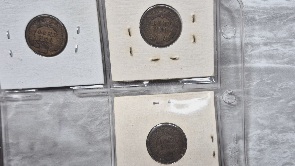 Lot of 11 Indian Head Cents 1897-1907 Vintage 2x2 Flips Old Collection 1C Penny