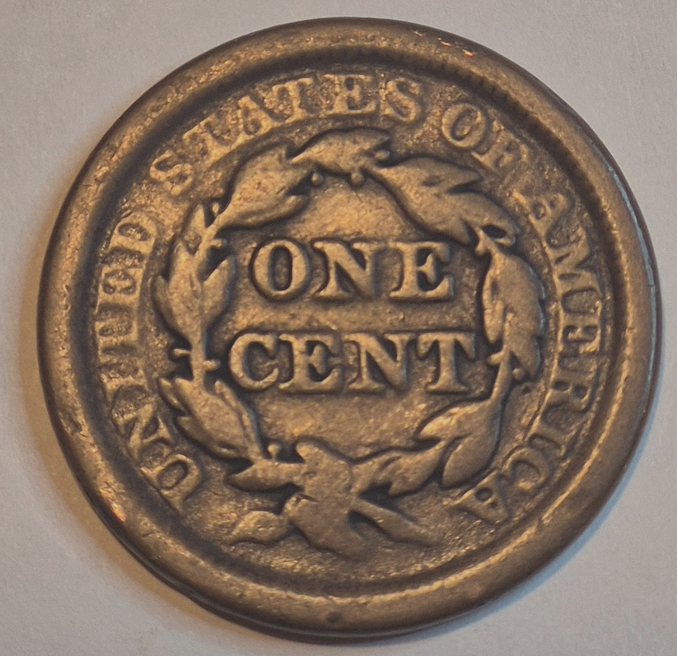 1853 1C BN Braided Hair Cent VG+ Features Variant N28 Rarity 3+ GSID 1168