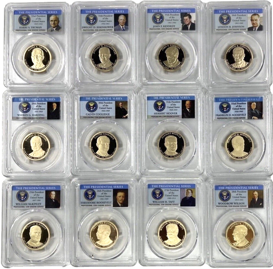 2007-2016 Presidential Dollars PCGS PR69DCAM Complete 39 Proof Coins Set + Case