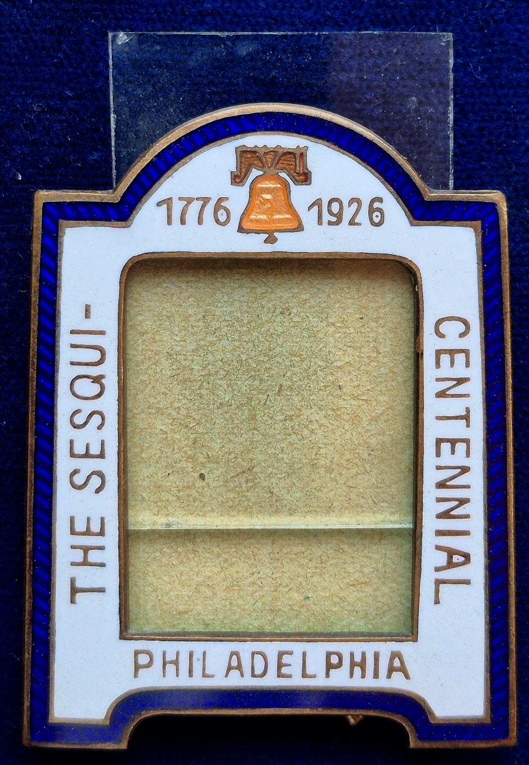 Vintage 1926 Philadelphia Sesqui-Centennial Expo Souvenir Enamel Picture Frame