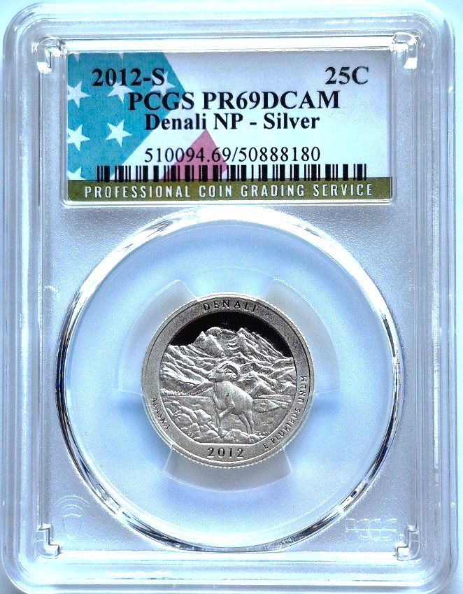2012 S National Parks 5 Coin Silver Quarter Set PCGS PR69DCAM Special Flag Label