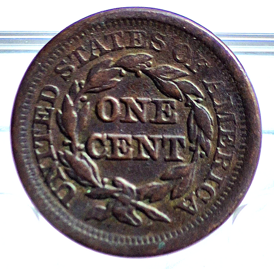 1851 Coronet Large Cent Braided Hair N5 R3 Strong Very Fine Features 1C