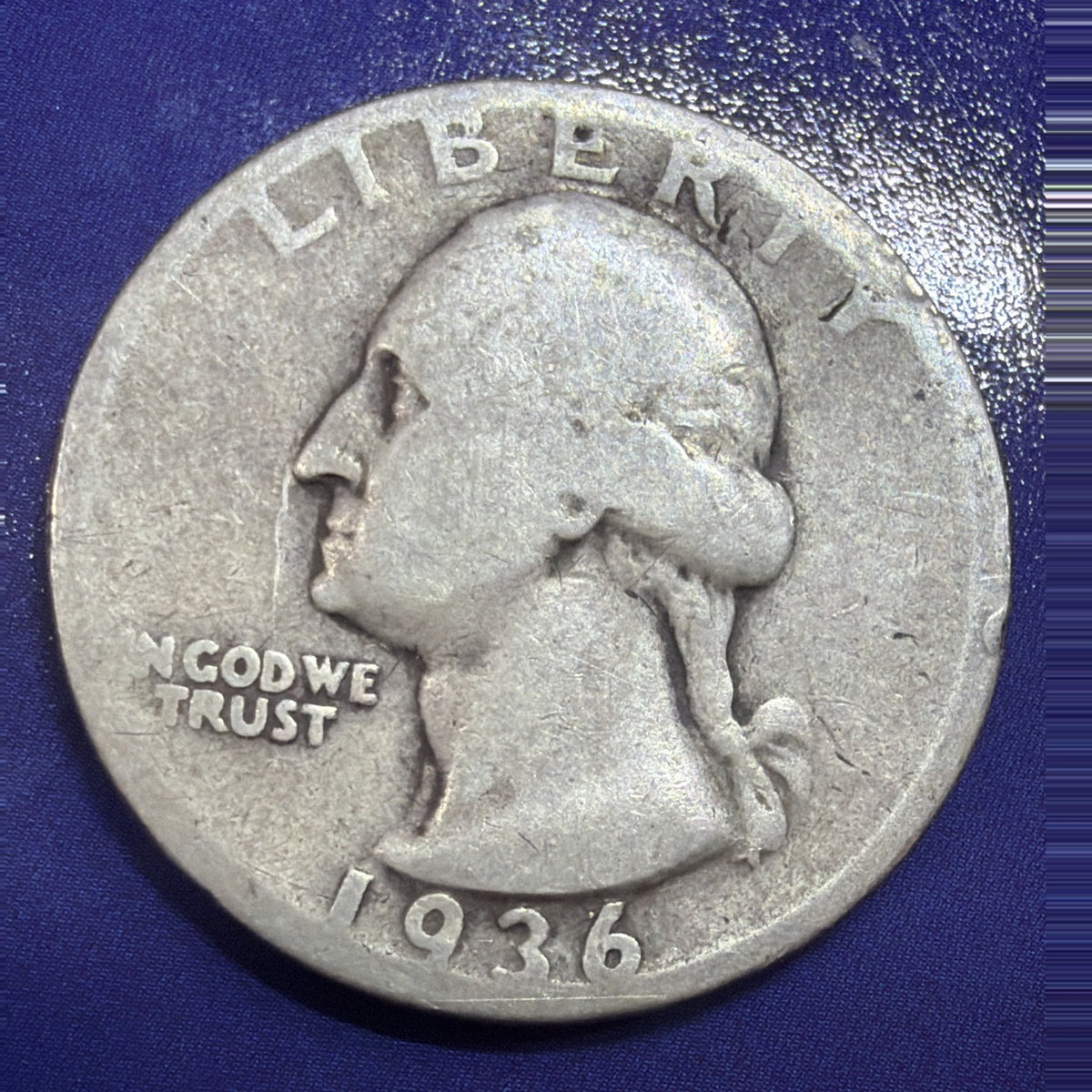 1936-S Washington Quarter 25C G Good 90% Silver US Coin San Francisco