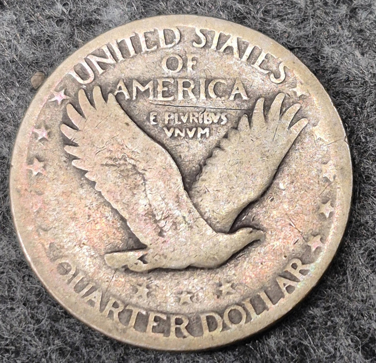 1927-P Standing Liberty Quarter 90% Silver VG Features Nice Toning Coin Shown