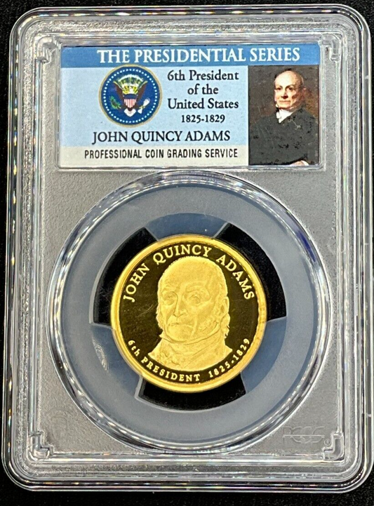 ✅ 2008 S $1 John Quincy Adams PCGS PR69DCAM Presidential Dollar Coin Photo Label