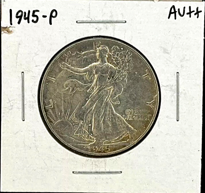 1945-P Walking Liberty 90% Silver Half Dollar Crisp AU-MS Features WW2 Era Coin