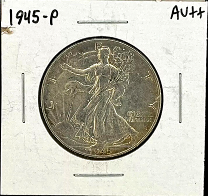 1945-P Walking Liberty 90% Silver Half Dollar Crisp AU-MS Features WW2 Era Coin