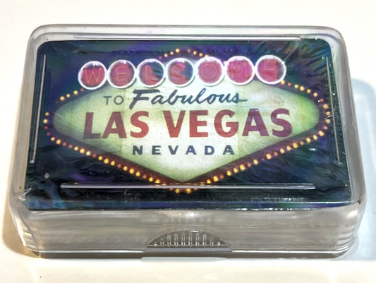 💥 Las Vegas Sign Deck of Playing Cards Sealed In Hard Side Case 1.5" x 2.5"