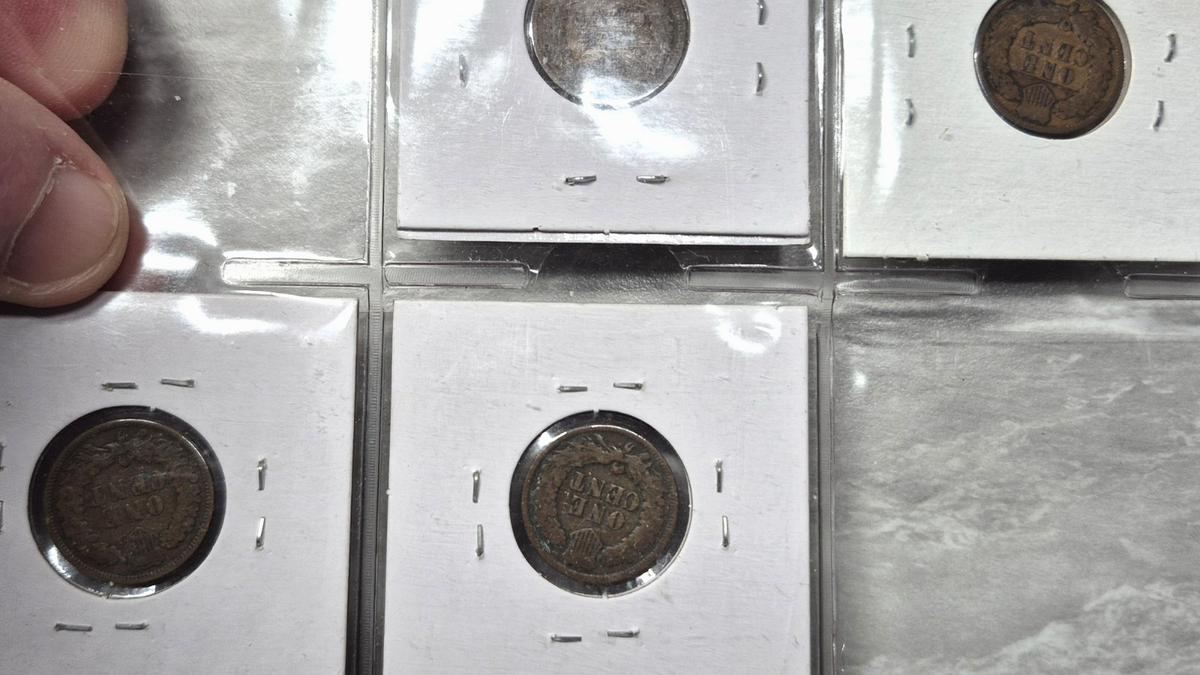 Lot of 11 Indian Head Cents 1897-1907 Vintage 2x2 Flips Old Collection 1C Penny