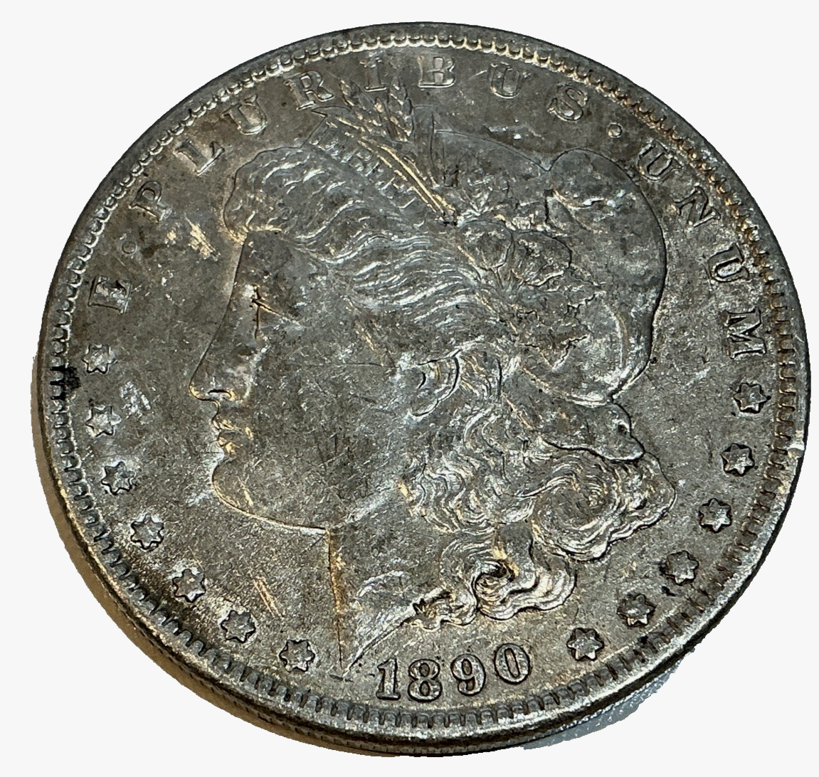 1890-P Morgan 90% Silver Dollar  Average Circulated Sharp Strike ~ NICE COIN ~